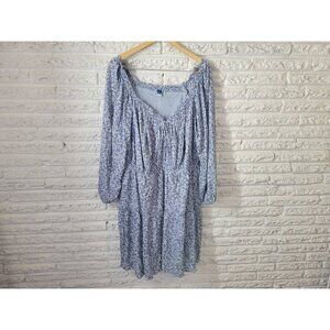 Old Navy Womens Dress 4X Plus On Off Shoulder Fit Flare Casual Blue PAI8E